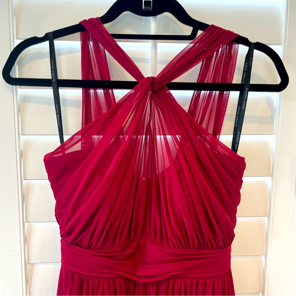 ALFRED SUNG Burgundy Formal Maxi Dress Size 2